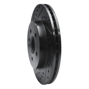 Mercedes-Benz ML320 Brake Rotor (1) - Front Left - R1 Concepts - Drilled & Slotted - Black - `98-`05